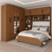 Guarda-Roupa Casal Modulado com Cama Paradise 10 Portas com Espelho 6 gavetas freijó - Panorama Móveis