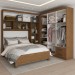 Guarda-Roupa Casal Modulado com Cama Paradise 10 Portas com Espelho 6 gavetas freijó - Panorama Móveis