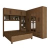 Guarda-Roupa Casal Modulado com Cama Paradise 10 Portas com Espelho 6 gavetas freijó - Panorama Móveis