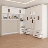 Guarda-Roupa Casal Modulado com Cama Paradise 10 Portas com Espelho 6 gavetas branco - Panorama Móveis