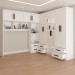 Guarda-Roupa Casal Modulado com Cama Paradise 10 Portas com Espelho 6 gavetas branco - Panorama Móveis