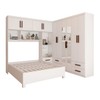 Guarda-Roupa Casal Modulado com Cama Paradise 10 Portas com Espelho 6 gavetas branco - Panorama Móveis