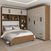 Guarda-Roupa Casal Modulado com Cama Paradise 10 Portas 6 gavetas freijó/Off White - Panorama Móveis