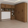 Guarda-Roupa Casal Modulado com Cama Paradise 10  Portas 6 gavetas freijó - Panorama Móveis