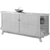 Balcão Buffet Mônaco 4 Portas 2 Gavetas Calacata/Off White - Madetec