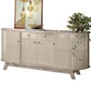 Balcão Buffet Mônaco 4 Portas 2 Gavetas Calacata/Off White - Madetec