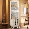 Cristaleira Marina 4 Portas Calacata/Off White - Madetec