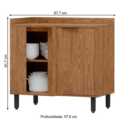 Balcão de Cozinha Toscana 100% Mdf 1 Porta Freijó - Mx Móveis