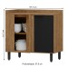 Balcão de Cozinha Toscana 100% Mdf 1 Porta Freijó/Nero - Mx Móveis