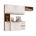 Cozinha Compacta 7 Portas 2 Gavetas Suspensa Armário e Balcão Jéssica Branco/Teka - Panorama Móveis