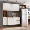 Cozinha Compacta 7 Portas 2 Gavetas Suspensa Armário e Balcão Jéssica Branco/Teka - Panorama Móveis