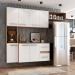 Cozinha Compacta 7 Portas 2 Gavetas Suspensa Armário e Balcão Jéssica Branco/Teka - Panorama Móveis