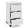 Mesa de Cabeceira Coimbra 3 Gavetas Branco - Politorno Móveis