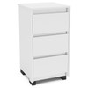 Mesa de Cabeceira Coimbra 3 Gavetas Branco - Politorno Móveis