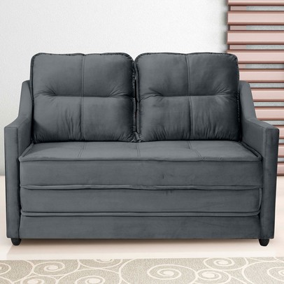 Sofá Cama Camila 3 Lugares Reclinável Veludo Cinza - Matrix