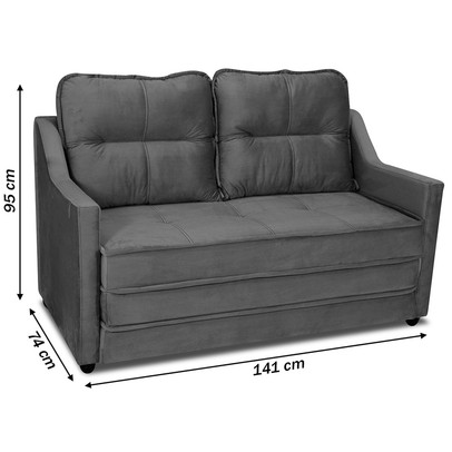 Sofá Cama Camila 3 Lugares Reclinável Veludo Cinza - Matrix