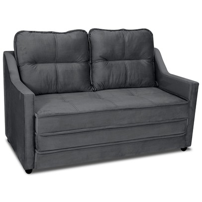 Sofá Cama Camila 3 Lugares Reclinável Veludo Cinza - Matrix