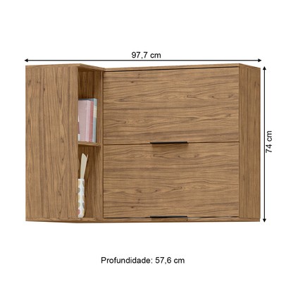 Armário Aéreo Cozinha Toscana 100% Mdf 2 Portas Freijó - Mx Móveis