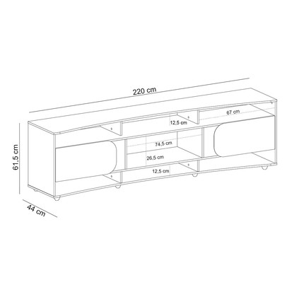 Rack para TV Até 86 Polegadas Seleto 2 Portas Off White/Pinho - Pnr Móveis