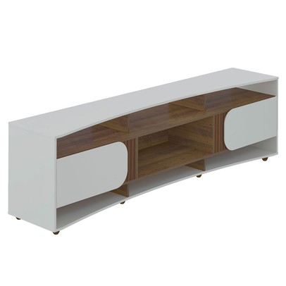 Rack para TV Até 86 Polegadas Seleto 2 Portas Off White/Pinho - Pnr Móveis