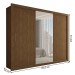 Guarda-Roupa Casal Carol 3 Portas de Correr com Espelho 4 Gavetas Freijó - Panorama Móveis