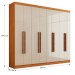 Guarda-Roupa Casal Ele e Ela 8 Portas 8 Prateleiras Cinamomo/Off White - Panorama Móveis