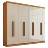 Guarda-Roupa Casal Ele e Ela 8 Portas 8 Prateleiras Cinamomo/Off White - Panorama Móveis