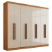 Guarda-Roupa Casal Ele e Ela 8 Portas 8 Prateleiras Cinamomo/Off White - Panorama Móveis