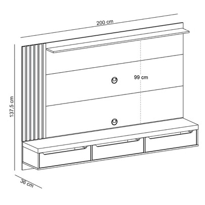 Sala de Estar Completa para TV Até 75 Polegadas Luxo Carvalho/Menta - Pnr Móveis