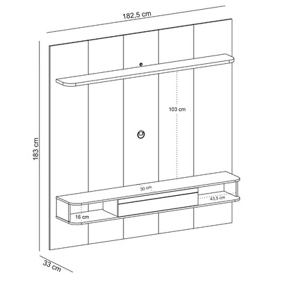 Sala de Estar Completa para TV Até 75 Polegadas Clara Pinho/Off White - Pnr Móveis