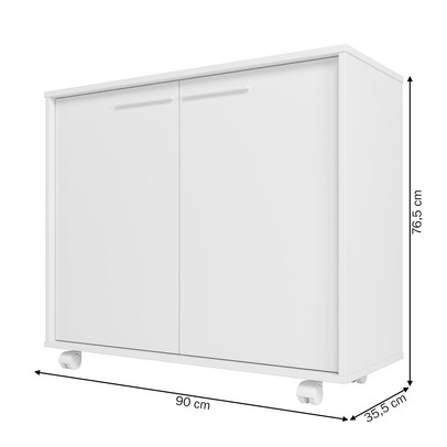 Armário de Cozinha 2 Portas 2 Prateleiras Branco 214 - Pnr Móveis