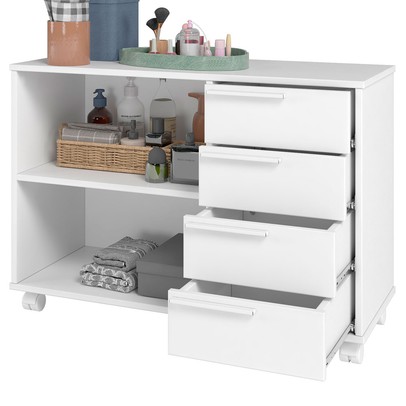 Armário de Banheiro 4 Gavetas 1 Prateleira Branco 240 - Pnr Móveis