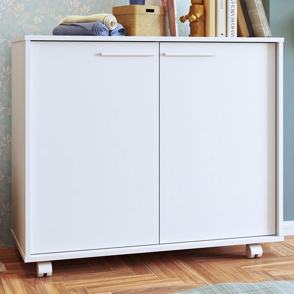 Armário Multiuso 2 Portas 2 Prateleiras Branco 314 - Pnr Móveis