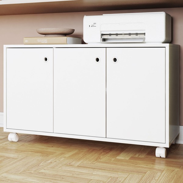 Armário para Escritório 3 Portas 1 Prateleira Branco 425 - Pnr Móveis