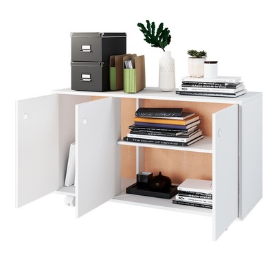 Armário para Escritório 3 Portas 1 Prateleira Branco 425 - Pnr Móveis