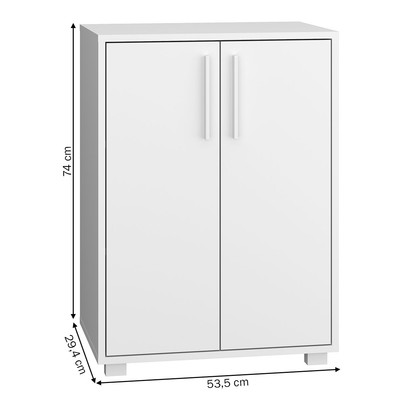 Armário para Escritório 2 Portas 1 Prateleira Branco 228 - Pnr Móveis