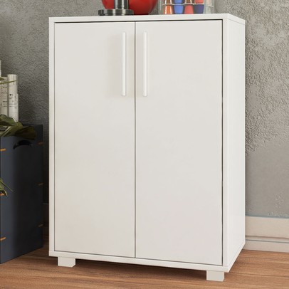 Armário para Escritório 2 Portas 1 Prateleira Branco 228 - Pnr Móveis