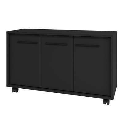 Armário para Escritório 3 Portas 1 Prateleira Preto 270 - Pnr Móveis