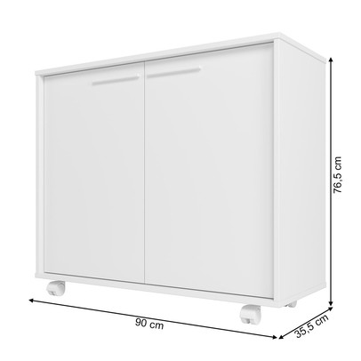 Armário para Escritório 2 Portas 2 Prateleiras Branco 414 - Pnr Móveis