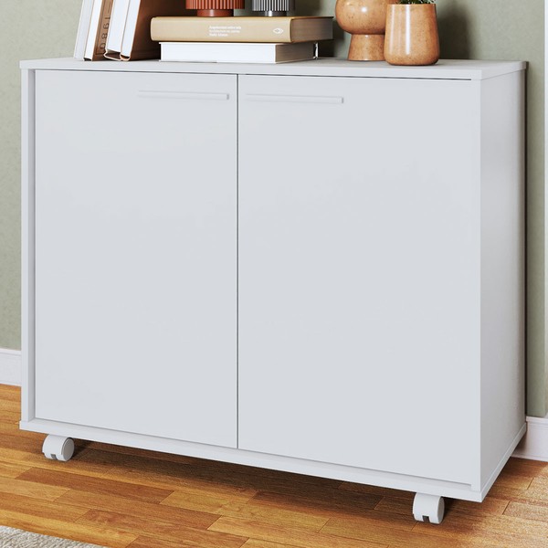 Armário para Escritório 2 Portas 2 Prateleiras Branco 414 - Pnr Móveis