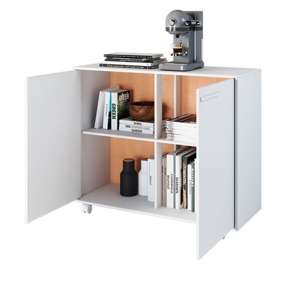 Armário para Escritório 2 Portas 2 Prateleiras Branco 414 - Pnr Móveis