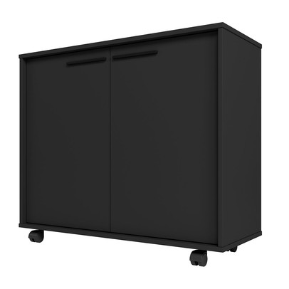 Armário para Escritório 2 Portas 2 Prateleiras Preto 414 - Pnr Móveis