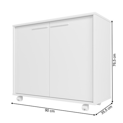 Armário para Escritório 2 Portas 2 Prateleiras Branco 514 - Pnr Móveis