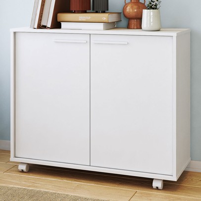 Armário para Escritório 2 Portas 2 Prateleiras Branco 514 - Pnr Móveis