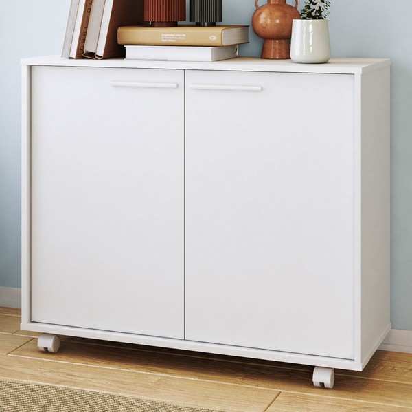 Armário para Escritório 2 Portas 2 Prateleiras Branco 514 - Pnr Móveis