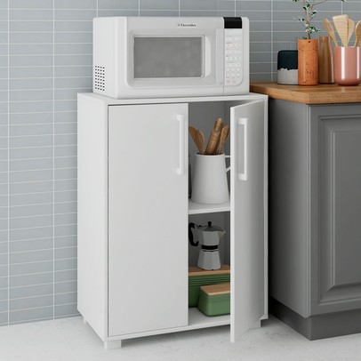 Armário de Cozinha 2 Portas 1 Prateleira Branco 328 - Pnr Móveis