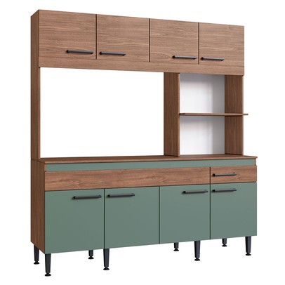 Cozinha Compacta Luisa 8 Portas 1 Gaveta Freijó/Oliva - Irm Móveis