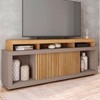 Rack para TV 75 Polegadas 2 Portas com Ripado Aegon Buriti/Fendi - Caemmun