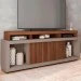 Rack para TV 75 Polegadas 2 Portas com Ripado Aegon Fendi/Havana - Caemmun