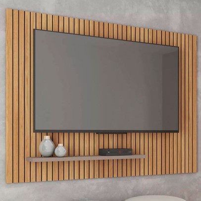 Painel para TV Até 70 Polegadas com Ripado 3d Aegon Buriti/Fendi - Caemmun